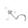 Piercing nez cœur cristal tige acier courbée