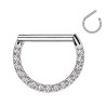 Piercing septum barre droite avec CZ