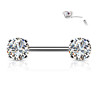 Piercing téton gemme rond de 6mm