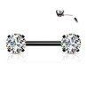 Piercing téton gemme rond de 6mm noir