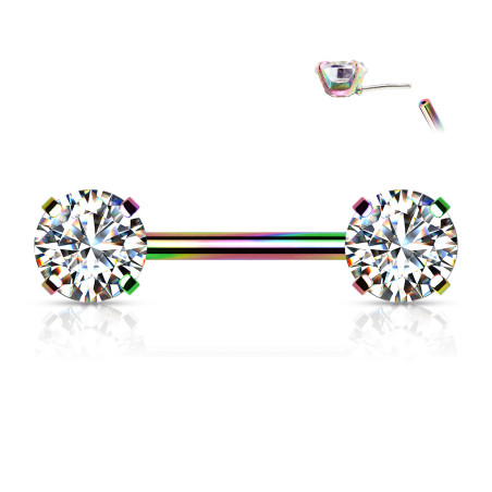 Piercing téton gemme rond de 6mm essence
