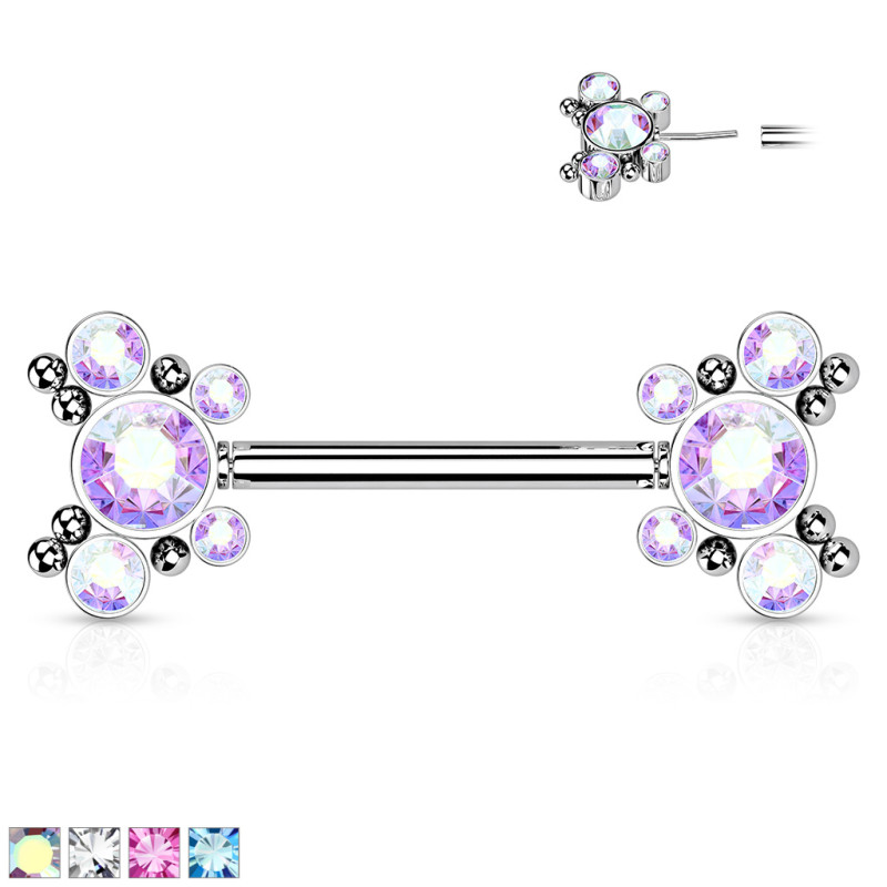 Piercing téton forme papillon CZ