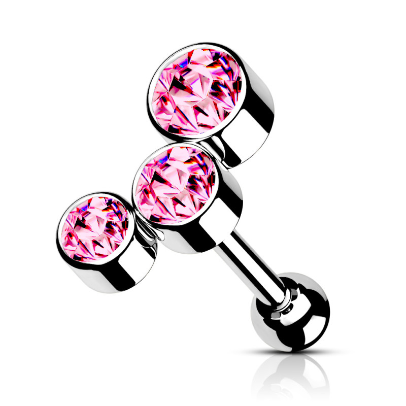 Piercing Oreille 3 Cristaux Blanc - Piercing Tarawa.com Piercing Oreille 3 Cristaux Blanc - Piercing Tarawa.com