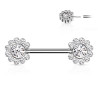 Piercing téton en acier Flower CZ