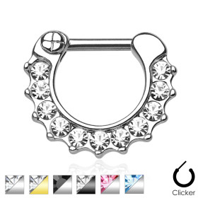 Piercing septum clip CZ et...