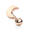 Piercing oreille lune simple en acier or rose