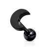 Piercing oreille lune simple en acier noir