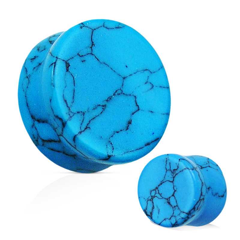 Piercing plug pierre naturel turquoise - Piercing Tarawa