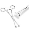 Pince forceps pour piercing septum en acier 316 L. Pince de piercing en acier médical pour stérilisation par autoclave.
