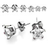 Boucles d'oreilles étoile en acier CZ blanc