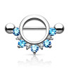 Piercing téton contour serti de CZ turquoise