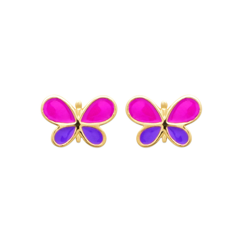 Boucles d'oreilles papillon plaqué or