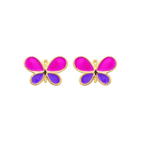 Boucles d'oreilles papillon plaqué or
