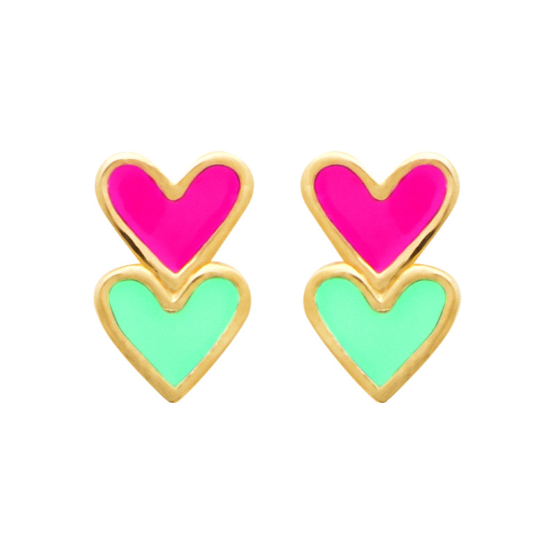 Boucles d'oreilles petit cœur plaqué or