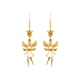 Boucles d'oreilles fée pendante plaqué or