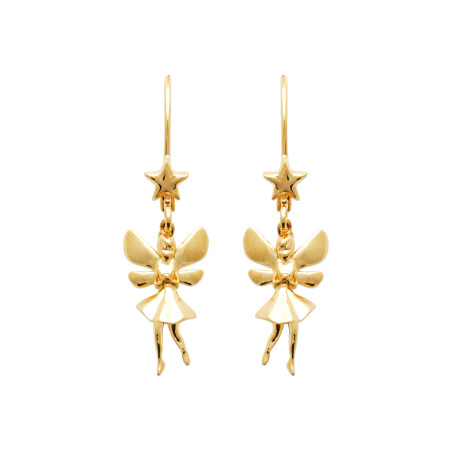 Boucles d'oreilles fée pendante plaqué or