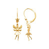 Boucles d'oreilles fée pendante plaqué or