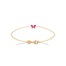Bracelet papillon plaqué or
