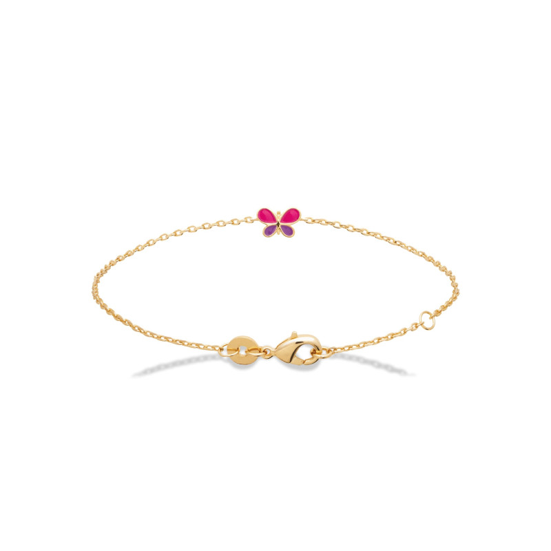 Bracelet papillon plaqué or