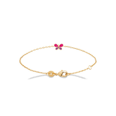 Bracelet papillon plaqué or