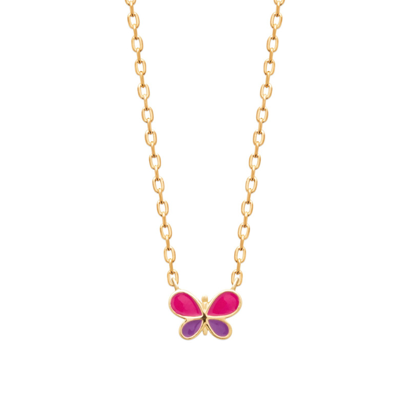 Collier papillon plaqué or