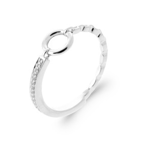 Bague en argent maille et CZ