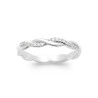 Bague en argent torsade CZ