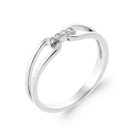 Bague en argent boucles 4 CZ