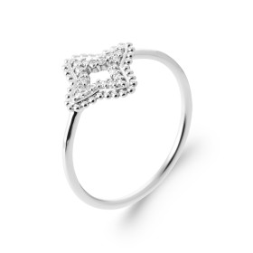 Bague en argent étoile CZ et bille