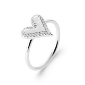 Bague en argent cœur CZ