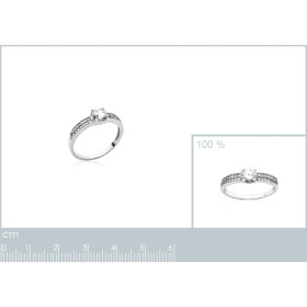 Bague en argent solitaire CZ