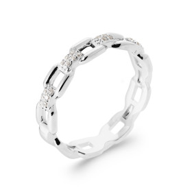 Bague en argent mailles de...