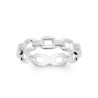 Bague en argent mailles de chaine CZ