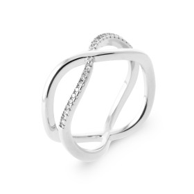 Bague en argent croisé avec CZ