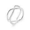 Bague en argent croisé avec CZ