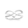 Bague en argent croisé avec CZ