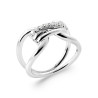 Bague en argent deux boucles travaillés