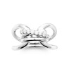 Bague en argent deux boucles travaillés