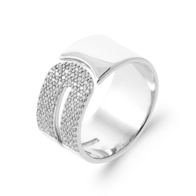 Bague en argent épaisse CZ