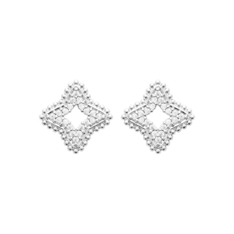 Boucles d'oreilles en argent étoile CZ et billes