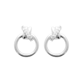 Boucles d'oreilles en argent rond CZ