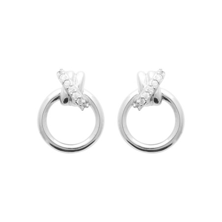 Boucles d'oreilles en argent rond CZ