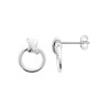 Boucles d'oreilles en argent rond CZ