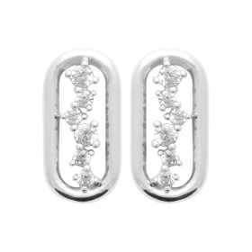 Boucles d'oreilles en argent avec CZ dans anneau