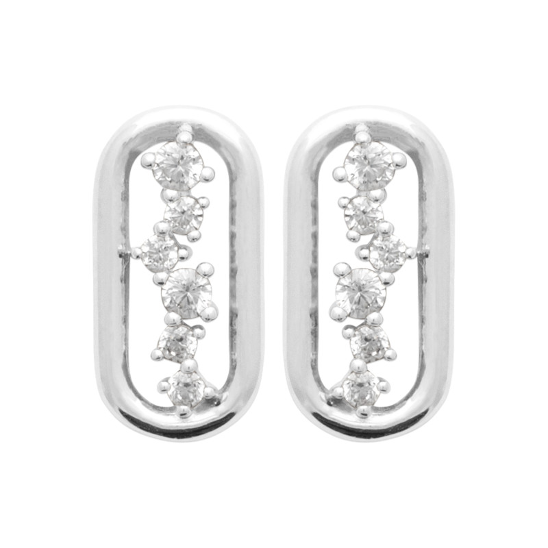 Boucles d'oreilles en argent avec CZ dans anneau