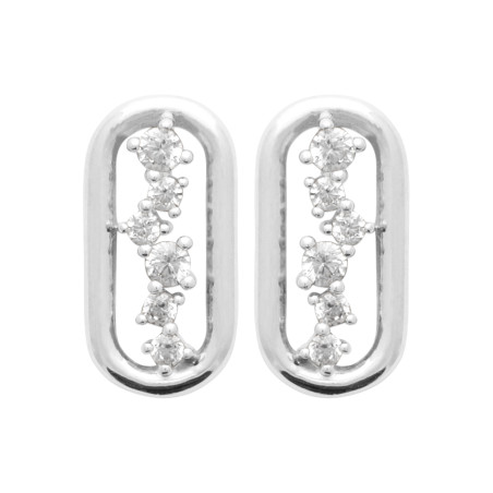 Boucles d'oreilles en argent avec CZ dans anneau