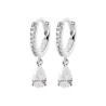 Boucles d'oreilles en argent créoles avec pendant CZ