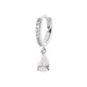Boucles d'oreilles en argent créoles avec pendant CZ
