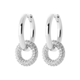 Boucles d'oreilles en argent créoles CZ dans créoles