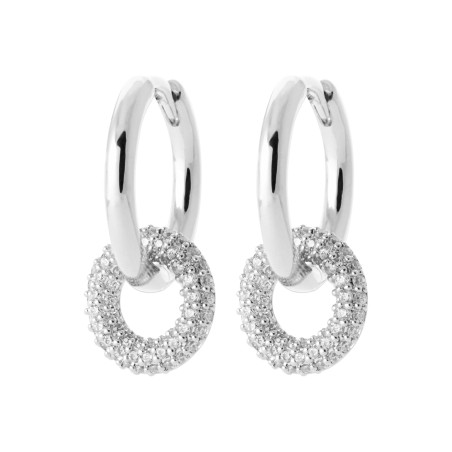 Boucles d'oreilles en argent créoles CZ dans créoles